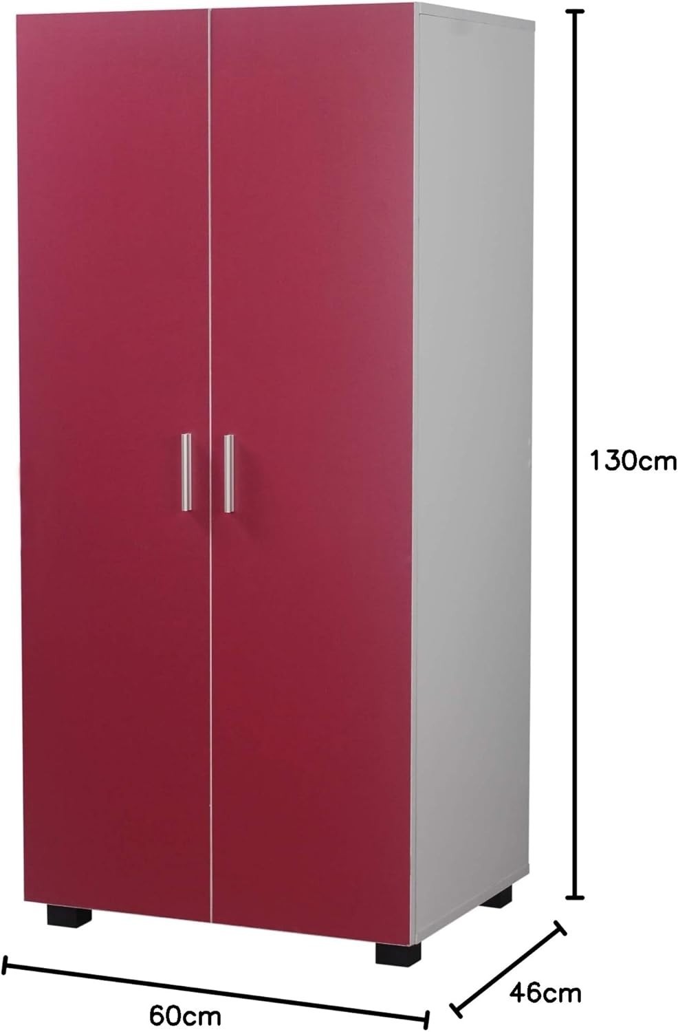 Kids Pink 2 Door Wardrobe with Hanging Rail Storage – Sturdy & Modern