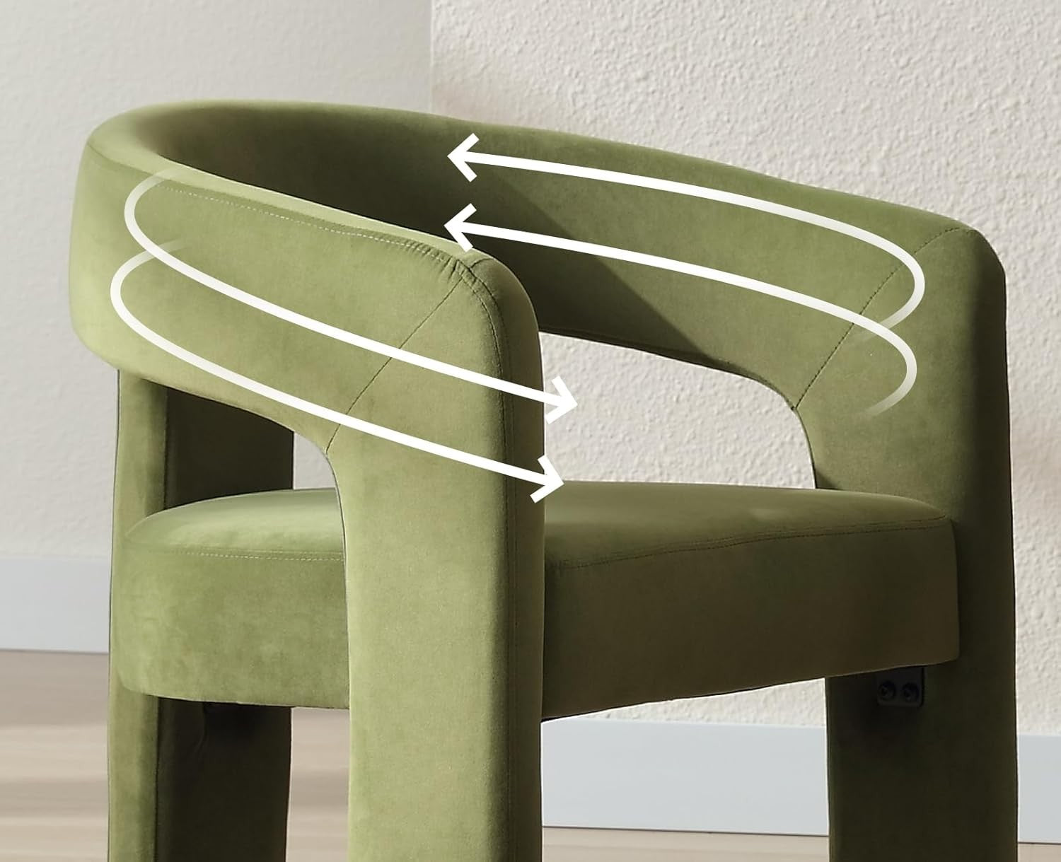 Green Velvet Accent Tub Chair Modern Armchair Vanity Seat