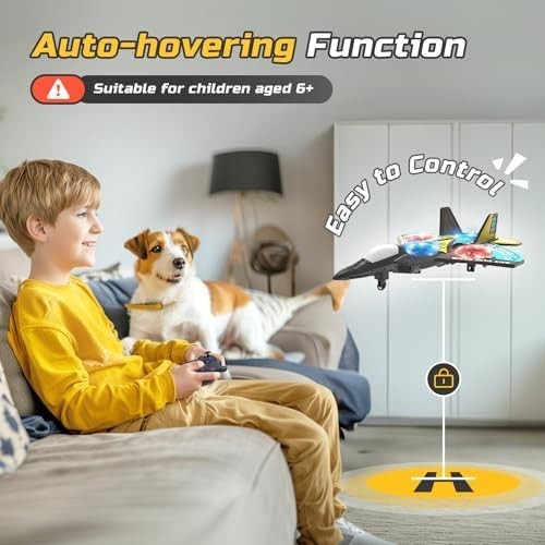Foam RC Plane Drone for Kids LED Lights 360° Flip Auto Hover Remote