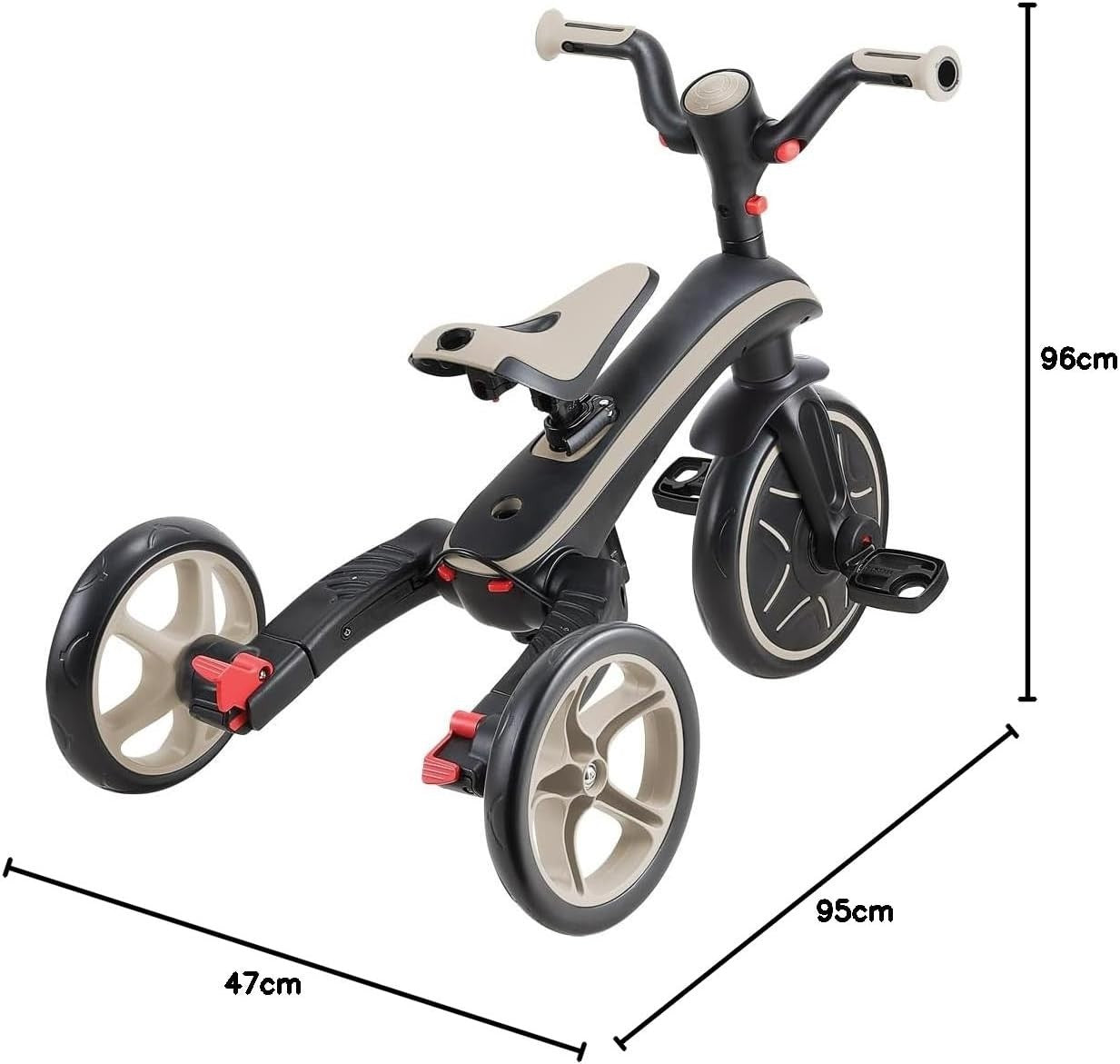4 in 1 Foldable Trike Balance Bike Kids Ride On Canopy Taupe 1-5Y