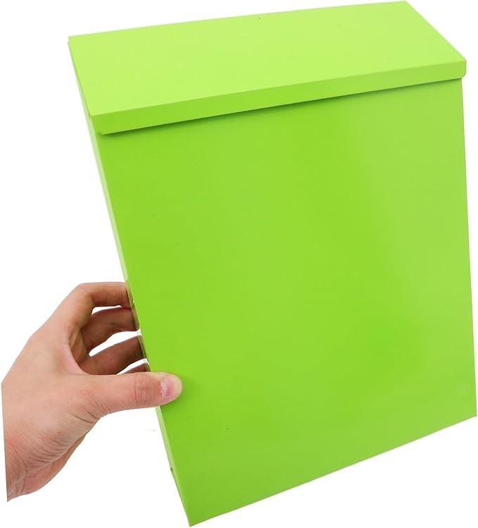 Lockable Wall Mount Mailbox Vintage Green Secure Outdoor Post Box Slim Design