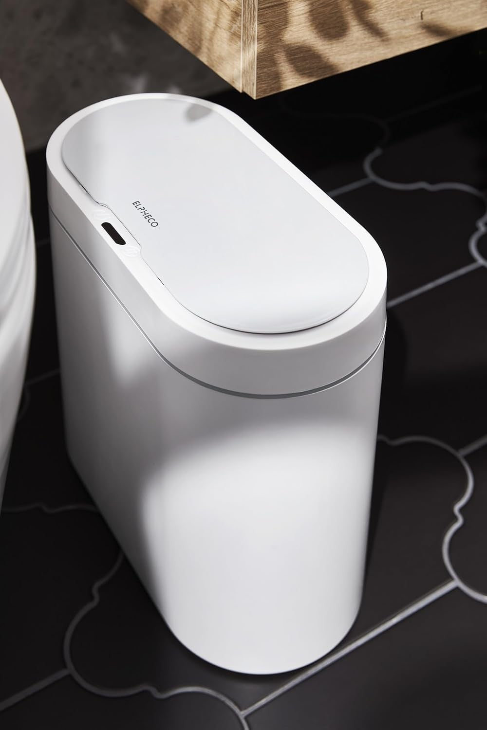 9.5L Touchless Bathroom Bin Motion Sensor Slim White Grey