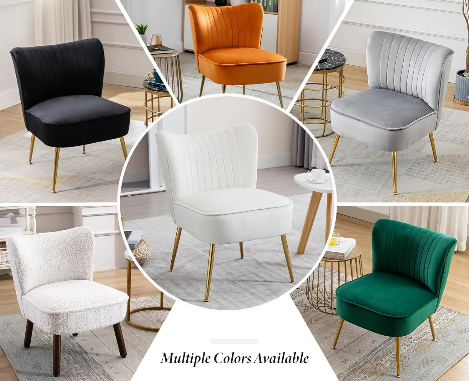 Beige Velvet Accent Tub Chair Gold Legs Modern Armchair