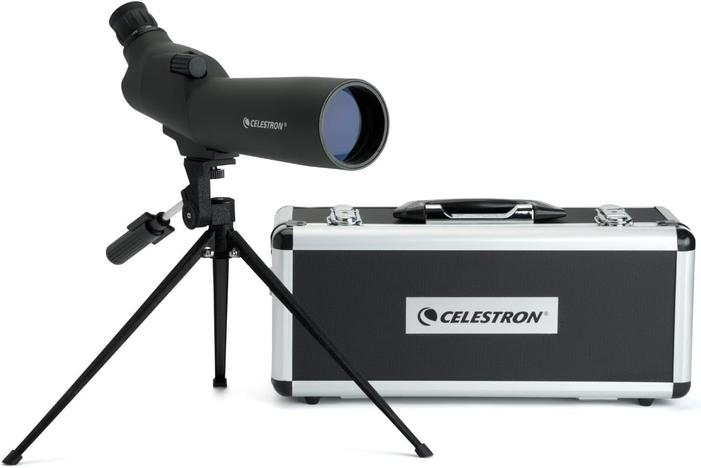 60mm UpClose Zoom Spotting Scope 20-60x Angled Waterproof Tripod Green