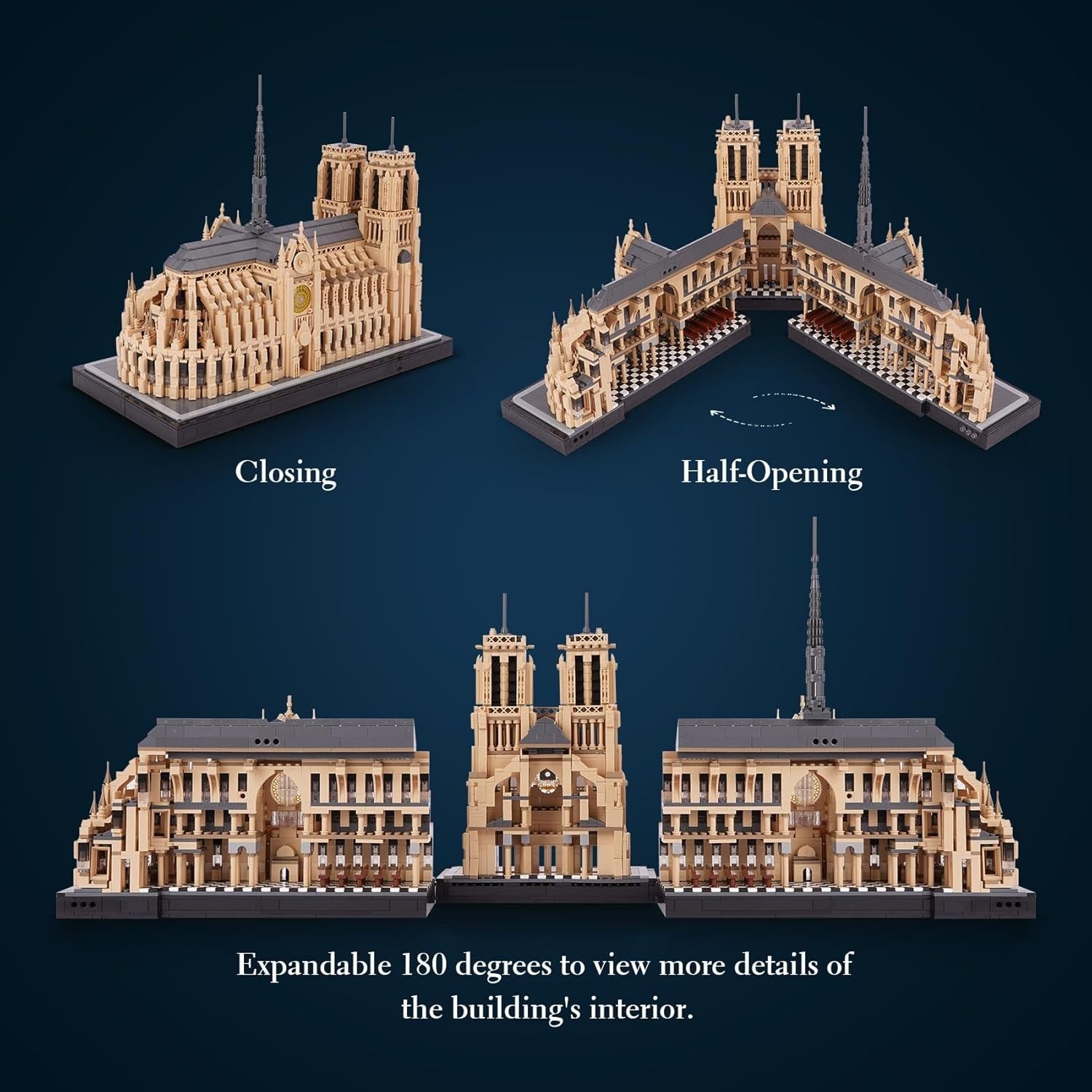 3D Notre Dame Puzzle Kit 5210pcs Moveable Model Church Set Adults Gift