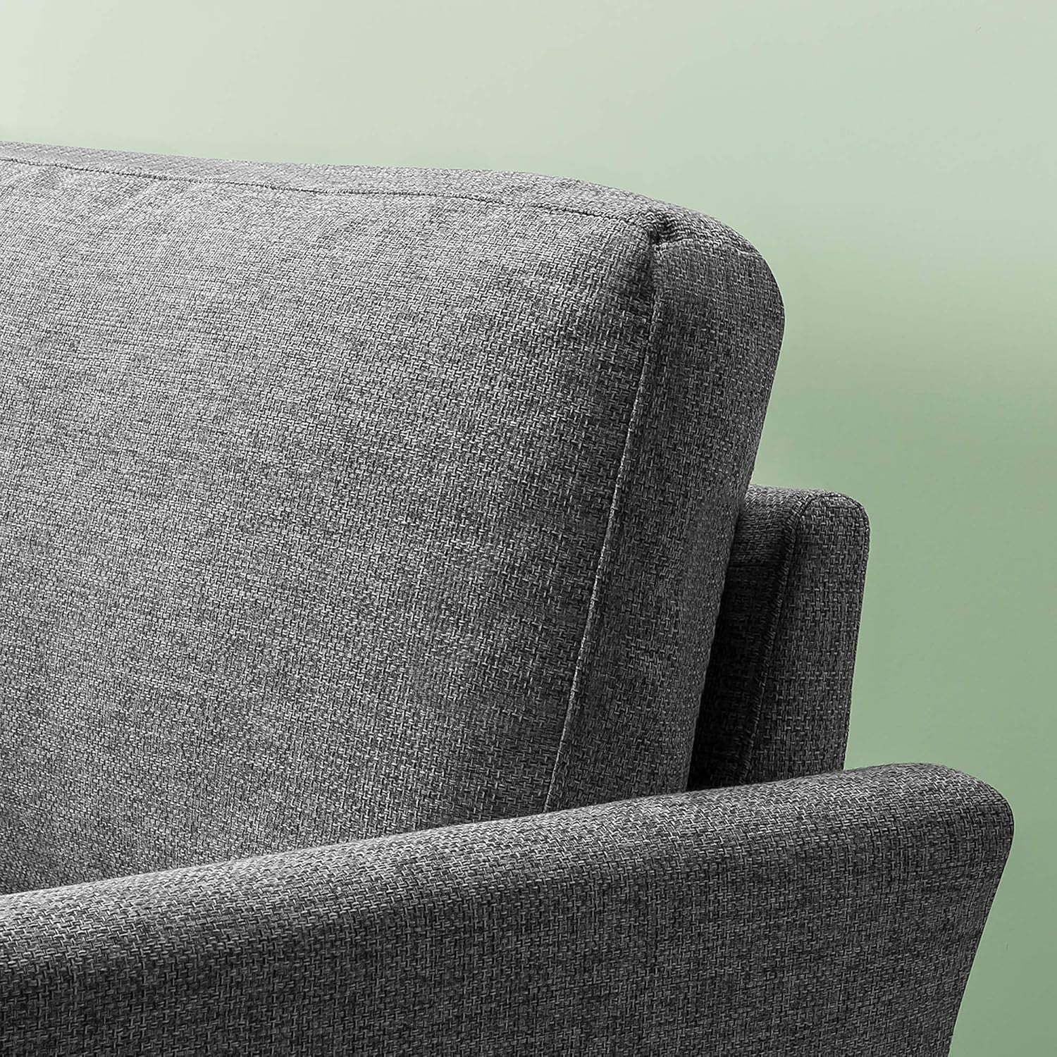 3 Seater Sofa Couch Bed Grey - Compact Modern Fabric Sofa for Living Room