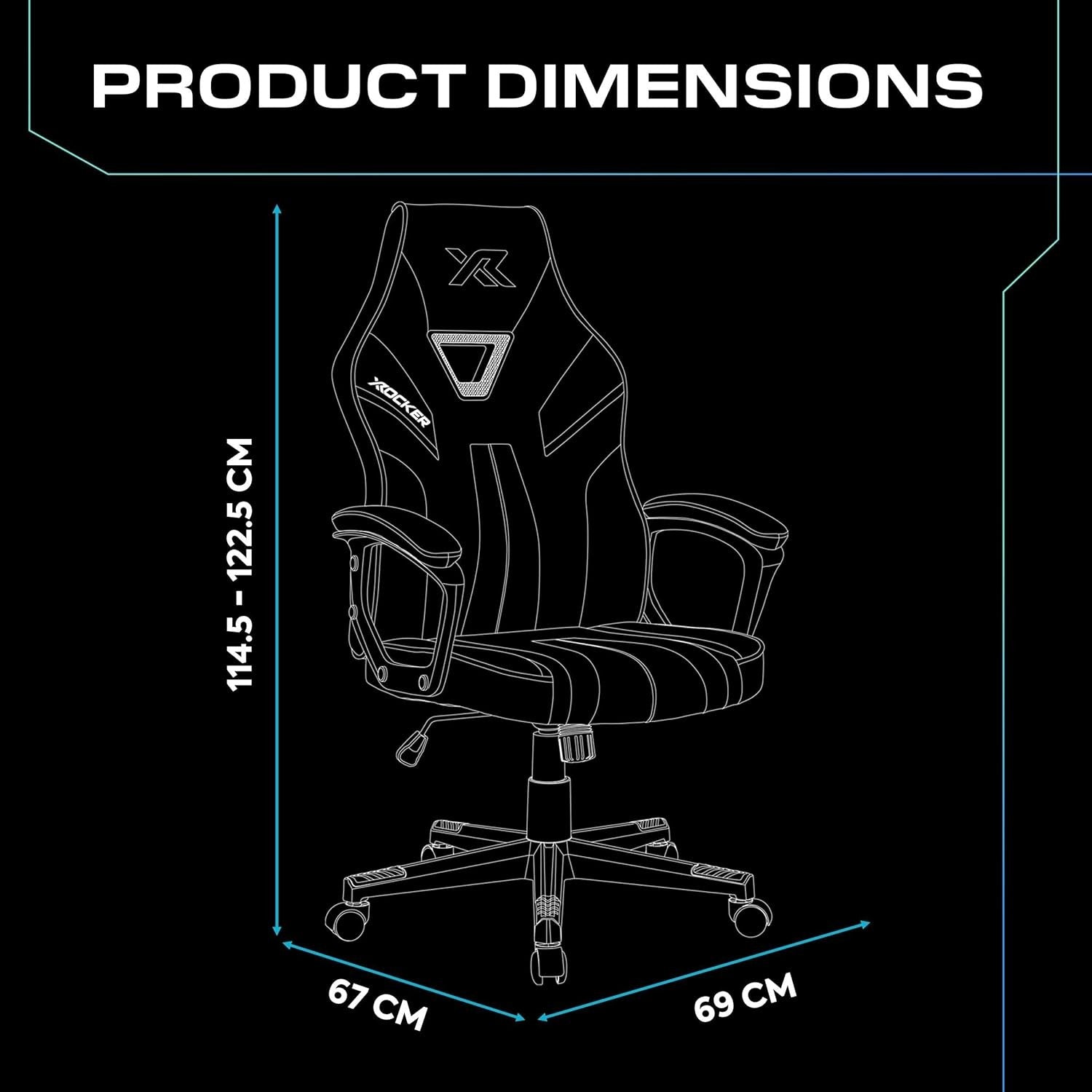 Ergonomic Gaming Chair High Back Wide Seat Adjustable Blue