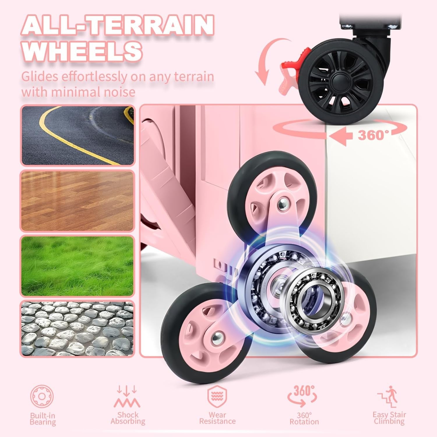 Folding Shopping Trolley Stair Climbing Wheels 76L Heavy Duty Utility Cart