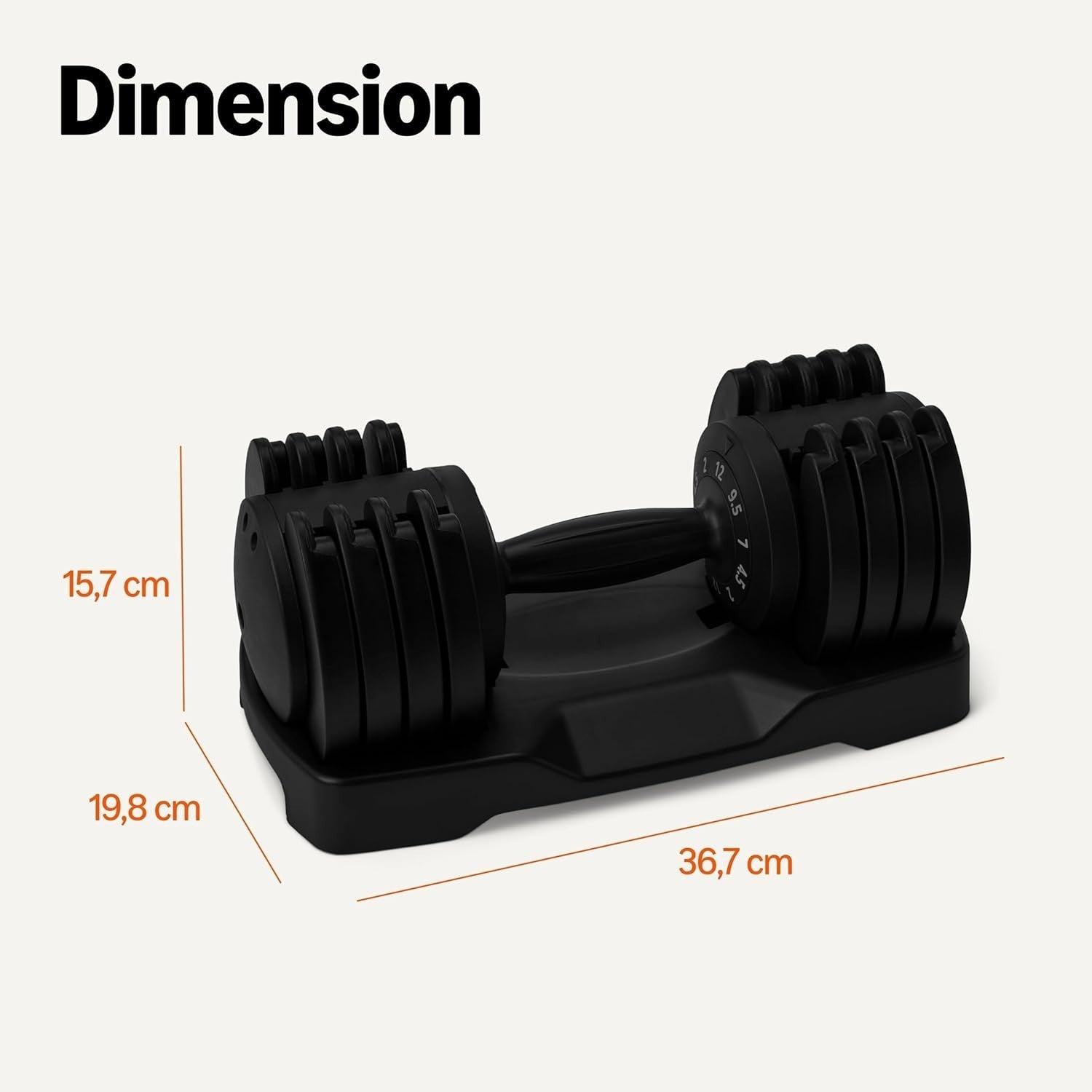 Adjustable Dumbbell 2–12KG Single Quick Dial Space Saving Home Gym