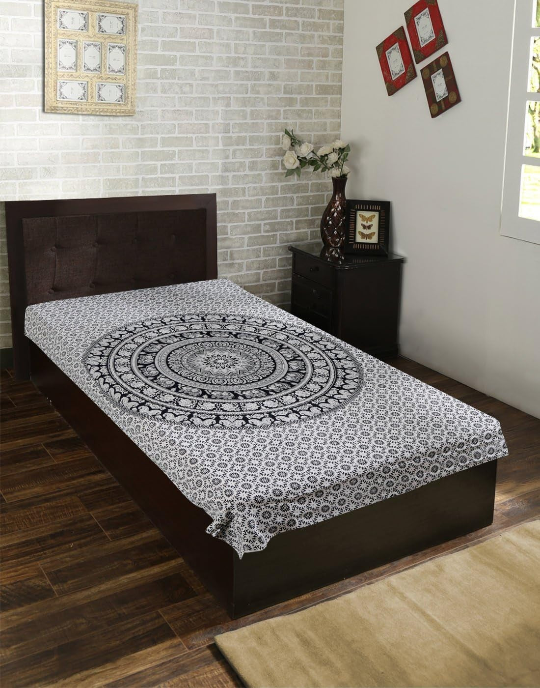 Cotton Elephant Mandala Wall Tapestry Boho Bedspread 60x50