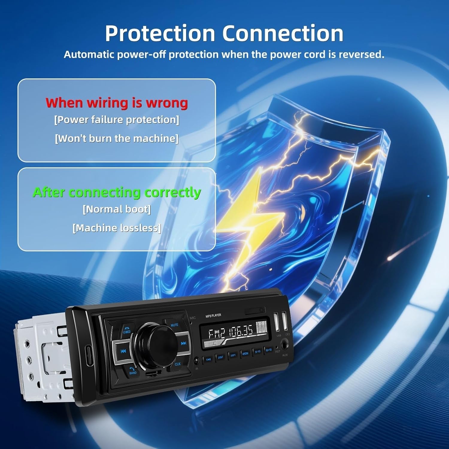 Single Din DAB Bluetooth Car Stereo FM Radio USB AUX TF Handsfree