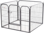 Heavy Duty Foldable Metal Pet Playpen 82x82x60cm Indoor Outdoor Kennel