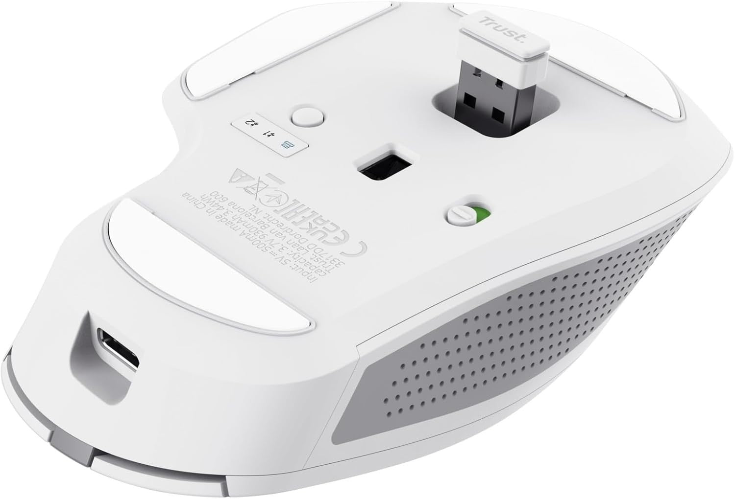 Wireless Bluetooth Mouse Multi Device Silent Rechargeable White