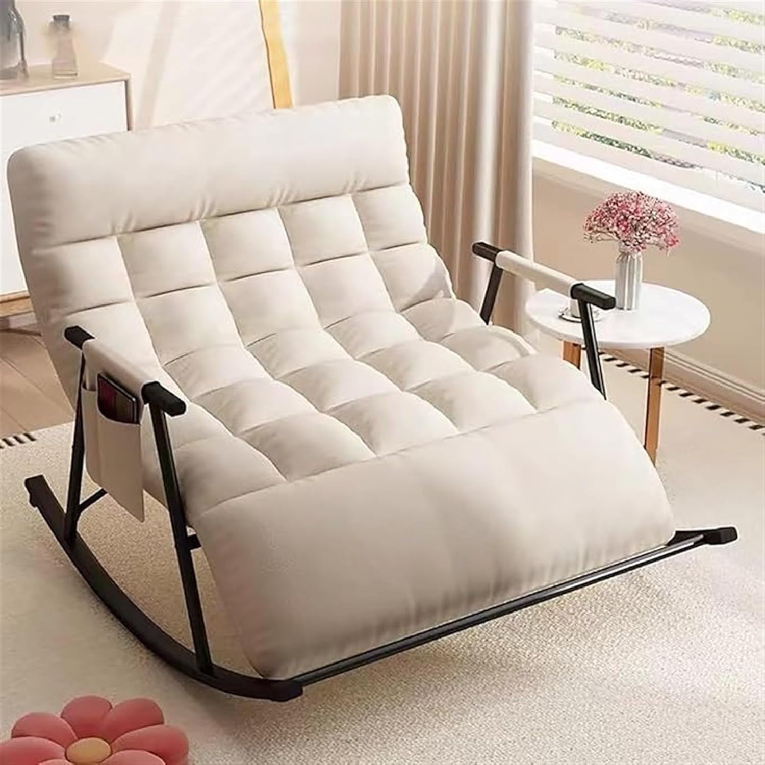 Oversized Comfy Rocking Recliner Chair Indoor Wide Padded Seat Lounge
