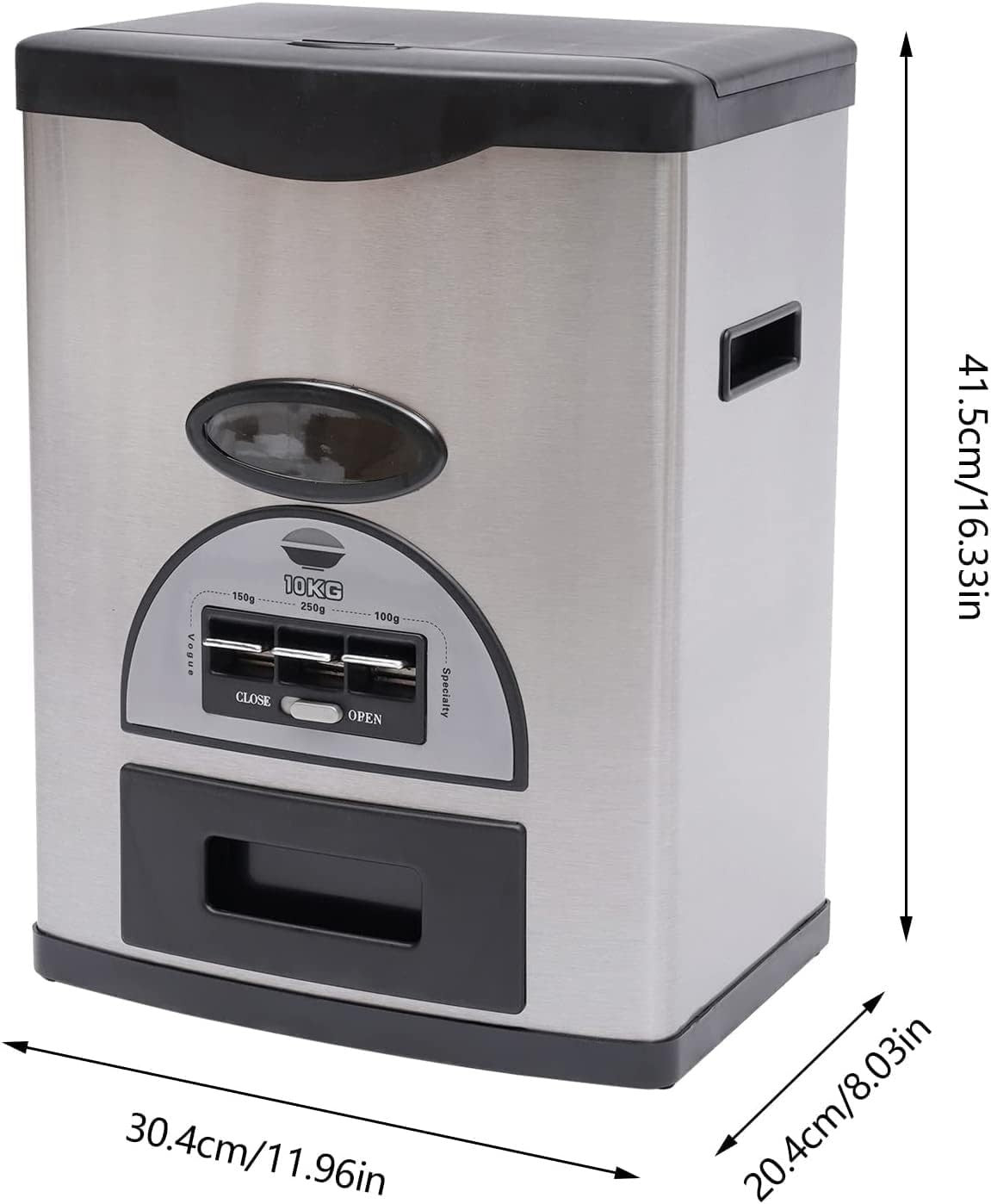10KG Auto Rice Dispenser Stainless Steel Storage Container Measuring