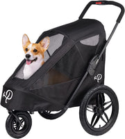 Dog Bike Trailer Jogger Stroller Large Foldable Air Tires Rain Cover