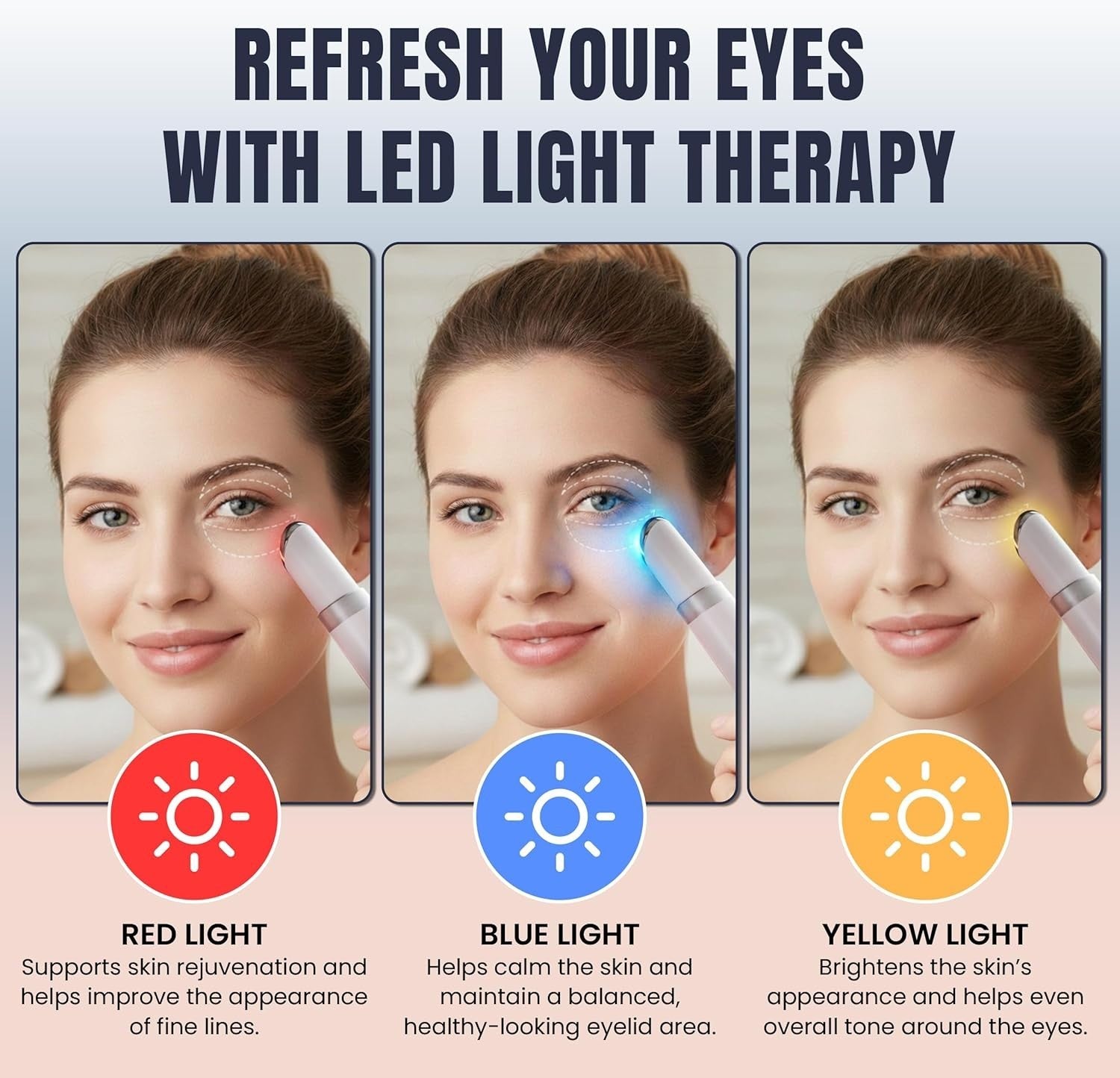 4 in 1 Heated Eye Massager EMS LED Dry Eye Relief Wand