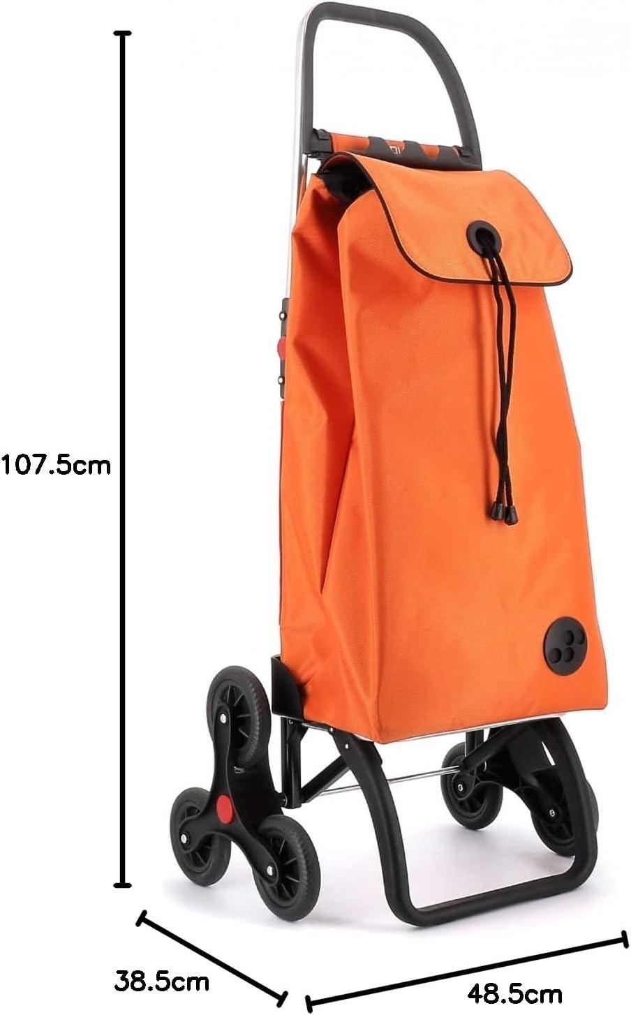6 Wheel Stair Climber Foldable Shopping Trolley Lightweight Aluminium Orange