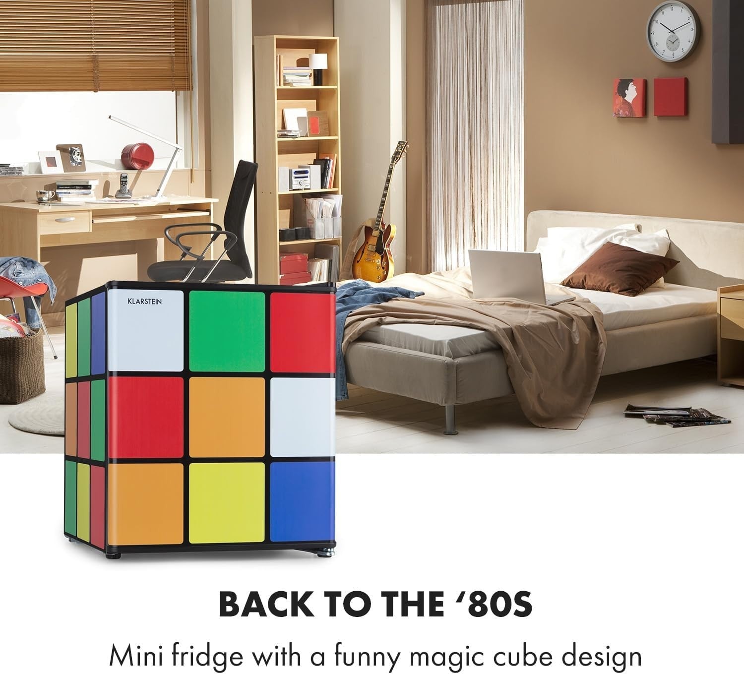 Mini Fridge 48L Compact Drinks Cooler Black Multicolor Thermoelectric