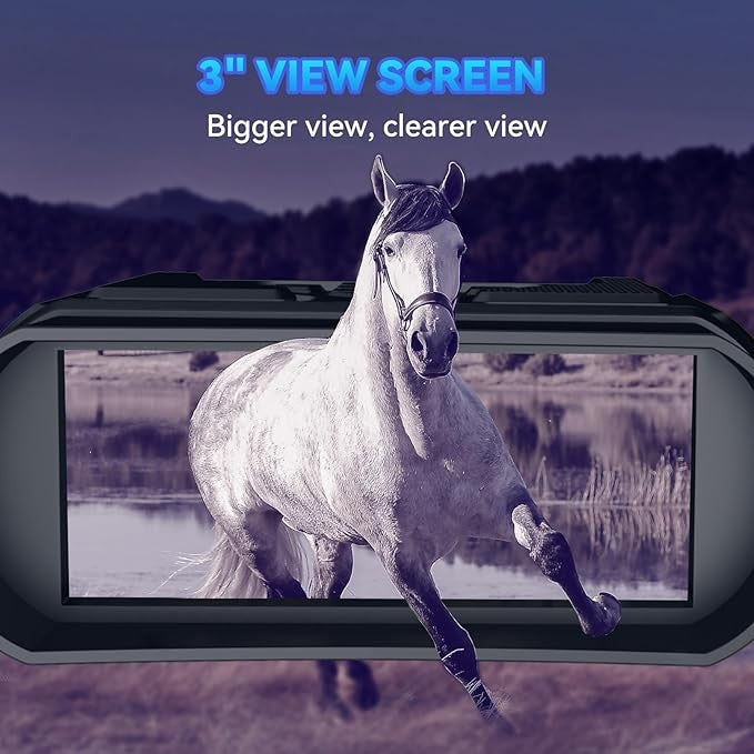 Night Vision Goggles 8x Digital Zoom 3" Screen 5000mAh IR Binoculars for Camping