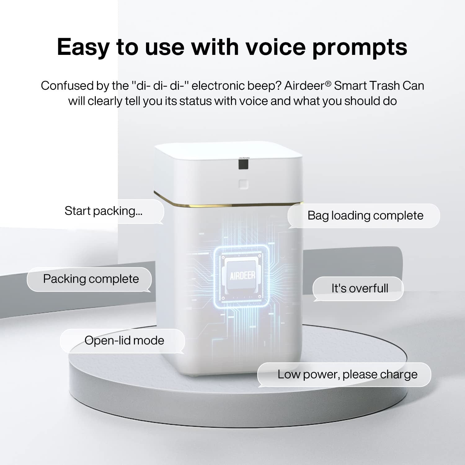 4Gallon Touchless Smart Trash Can – Automatic Self-Sealing Bin
