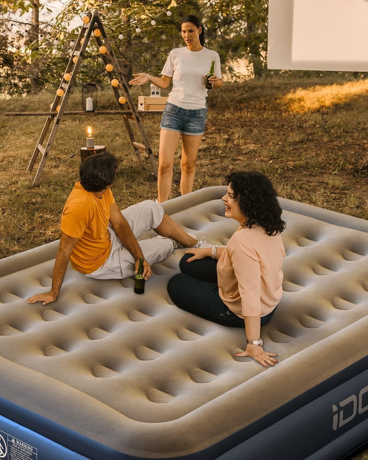Single Air Bed Built In Electric Pump Fast Inflate Portable Mattress