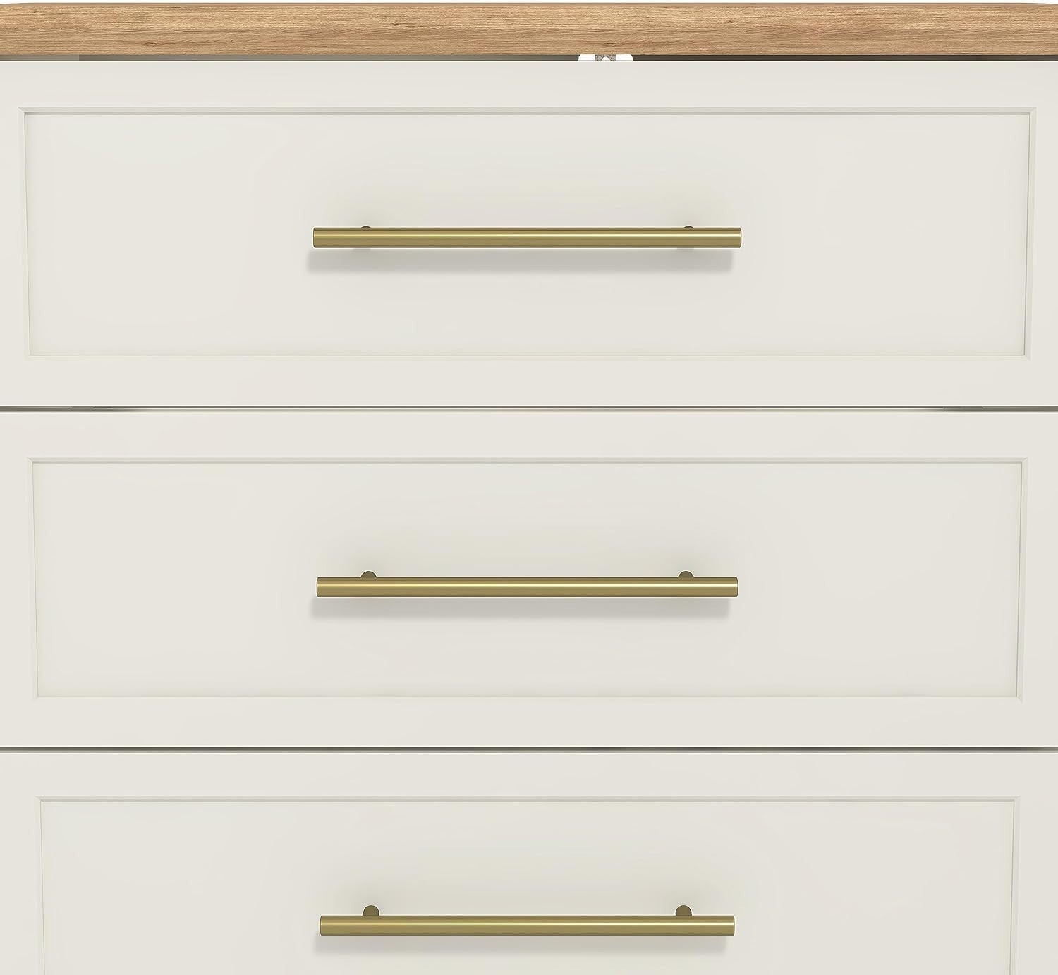 4 Drawer Chest Storage Cabinet for Bedroom, Hallway & Living Room, Ivory/Oak