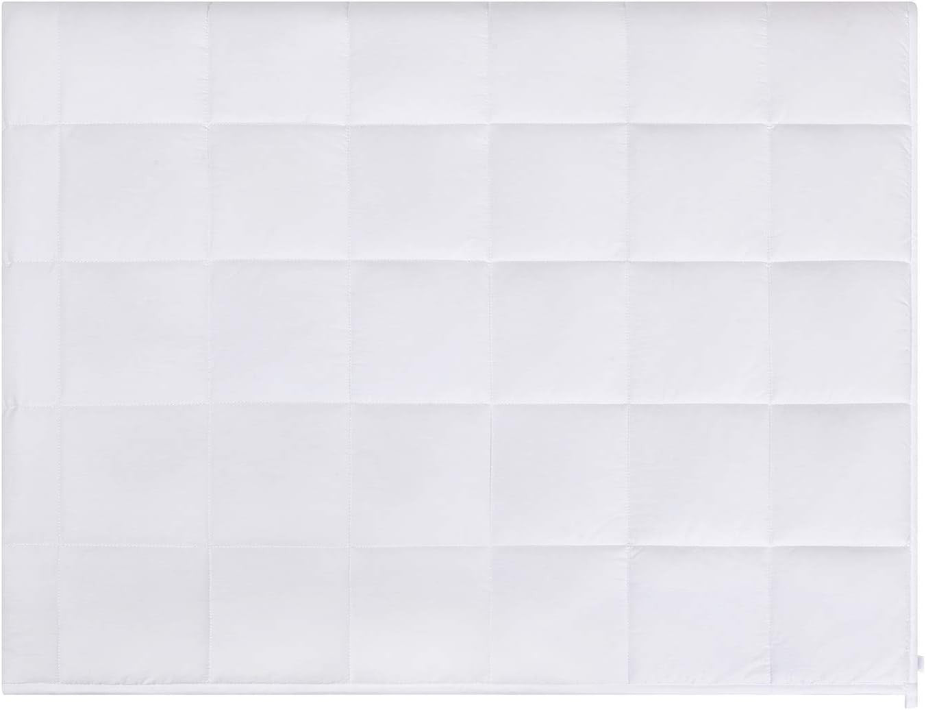 Weighted Blanket 60x80", 15lbs Cotton Glass Beads, Breathable, White