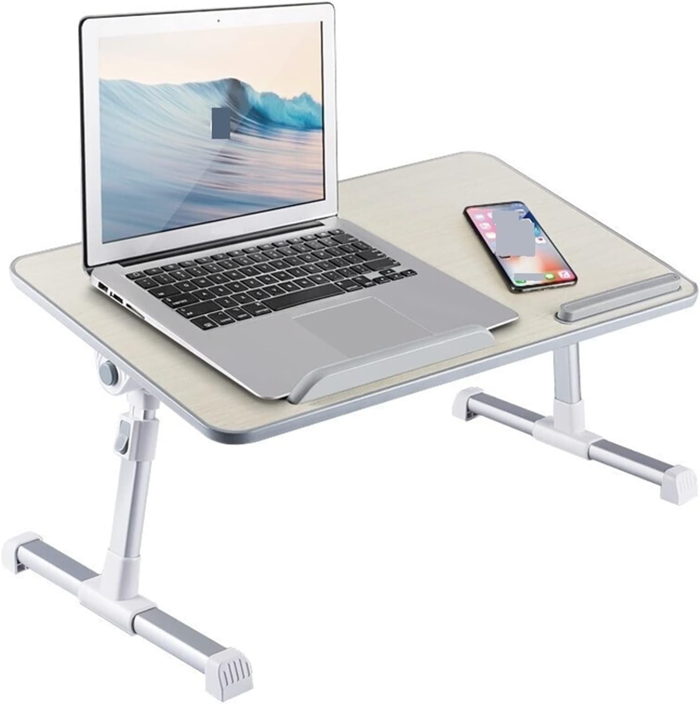 Adjustable Folding Laptop Desk Lightweight Bed Table Small Study Desk White