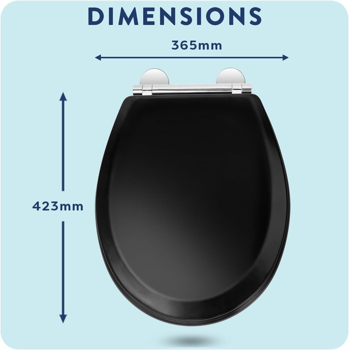 Black Wooden Toilet Seat Soft Close Quick Release Antibacterial Durable