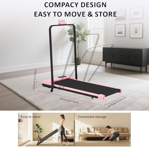 Walking Pad Folding Under Desk Treadmill Home Gym 110KG Capacity Quiet Motor LED