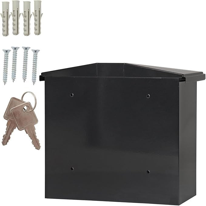 Extra Large Steel Wall Mailbox Lockable A4 Post Box Waterproof Modern Design
