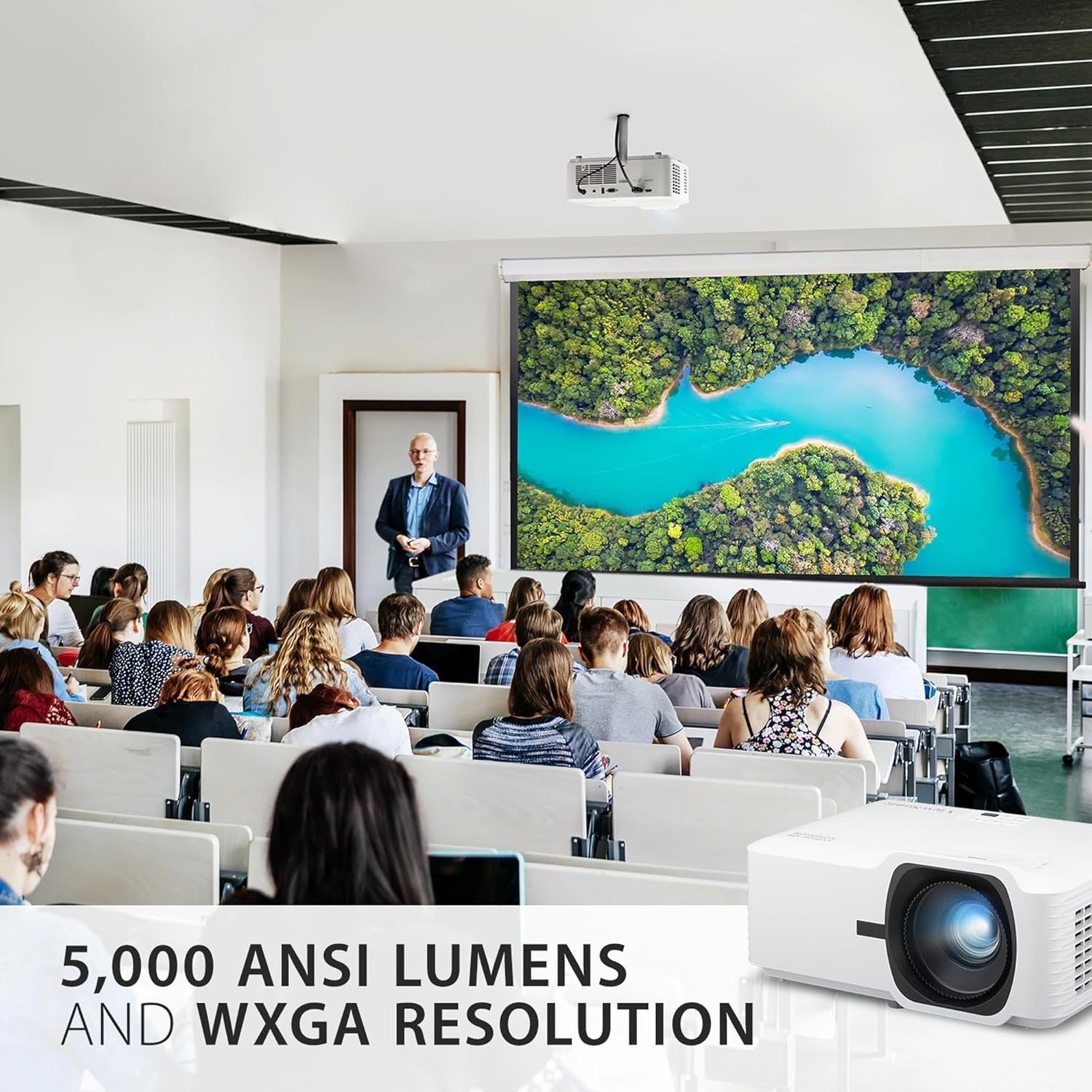 Laser Installation Projector 5000 ANSI Lumens WXGA 300” Display