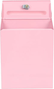 Wall Mounted Locking Suggestion Box Pink – Secure Mail Holder for Home & Office