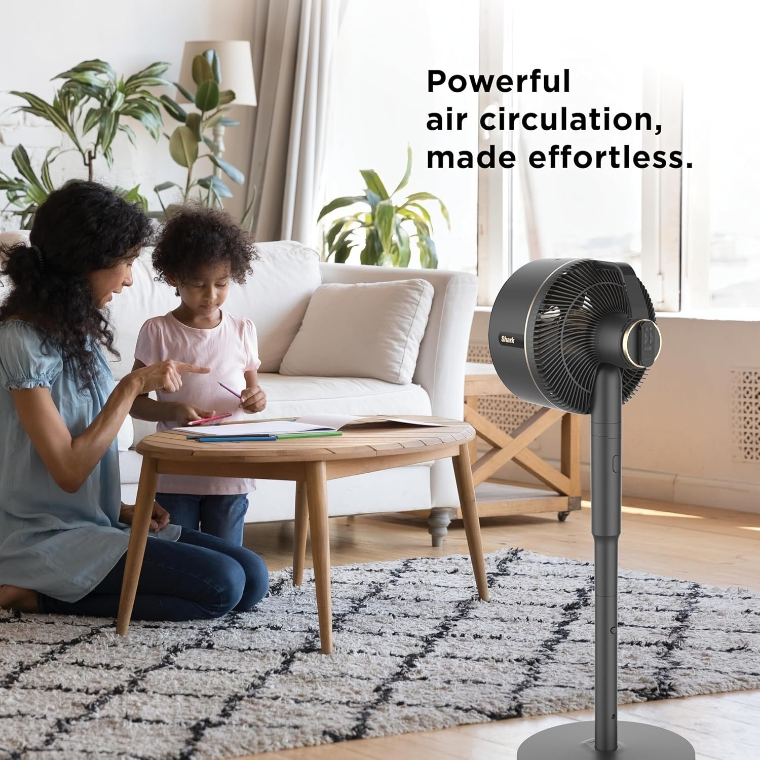 Portable Indoor Outdoor Fan Dark – 5 Speed Cordless Oscillating Remote Control