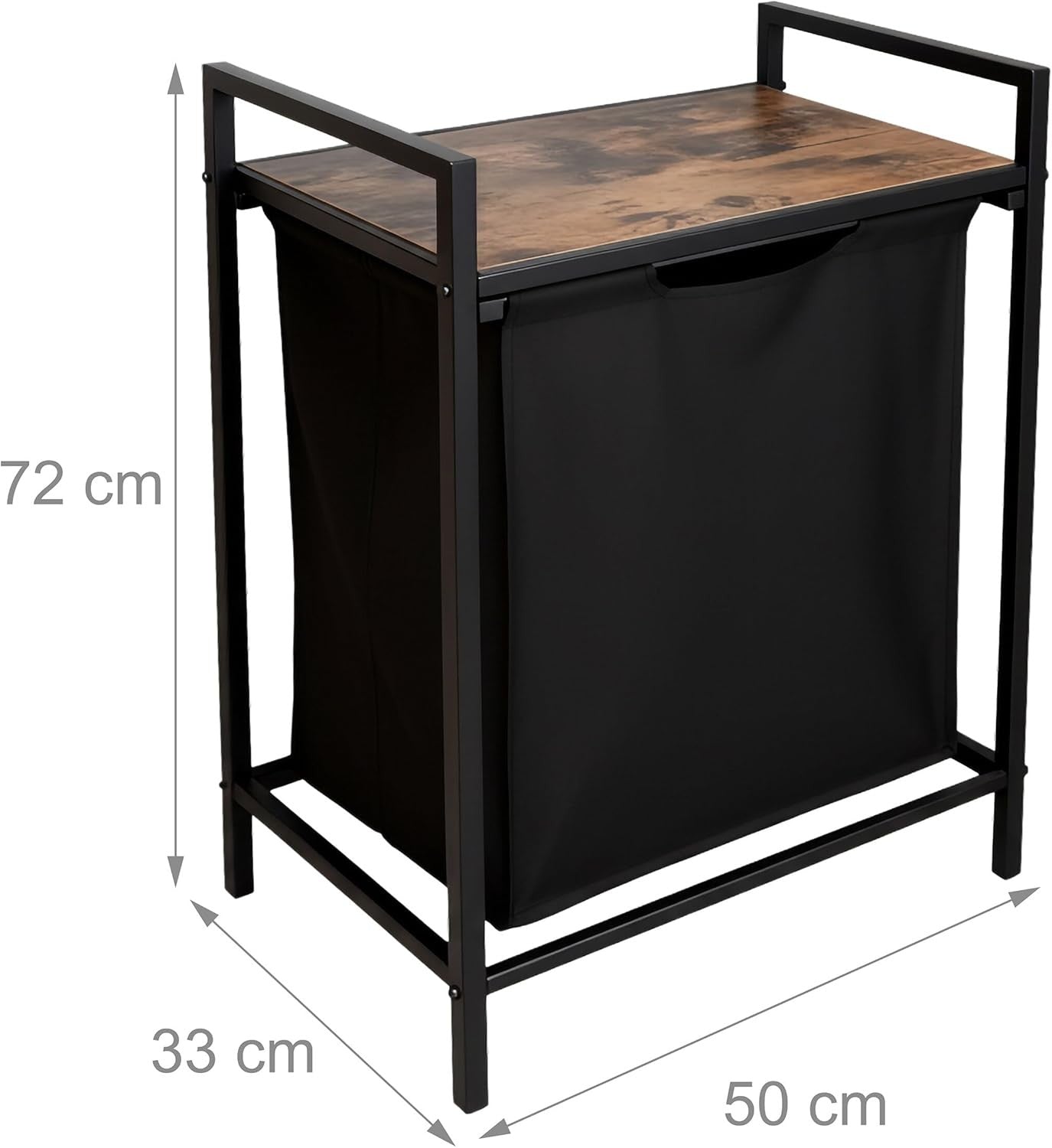 65L Laundry Hamper with Removable Bag & Shelf | Black Metal Frame | Space-Saving