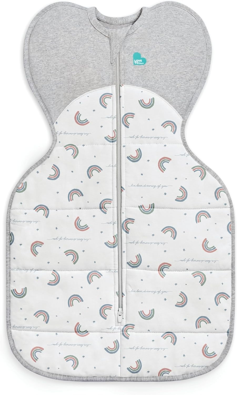 Newborn Swaddle Sleep Sack 2.5 TOG Arms-Up 3.5-6kg White Rainbow