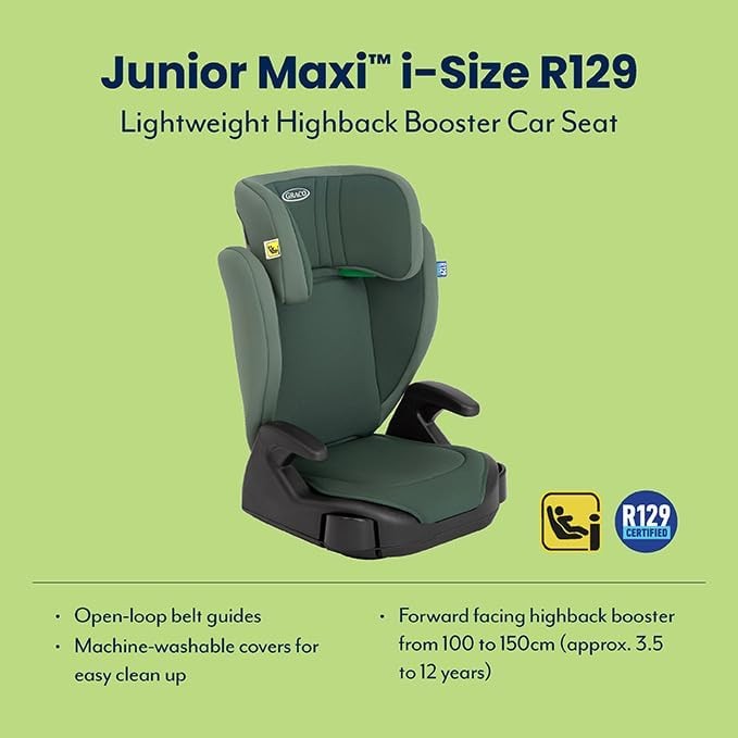 i-Size R129 High Back Booster Car 100–150cm Adjustable Headrest
