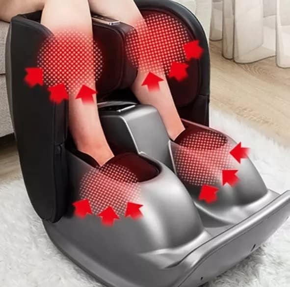 Foot & Calf Massager Heated Shiatsu Vibration Kneading Jet Black