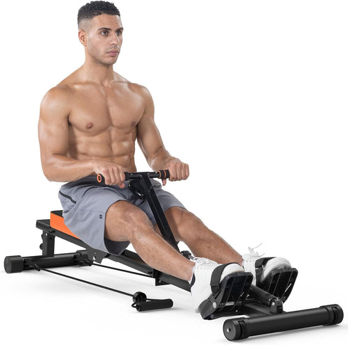 Quiet Magnetic Rowing Machine 16-Level Foldable Rower 350lb Capacity Home Gym
