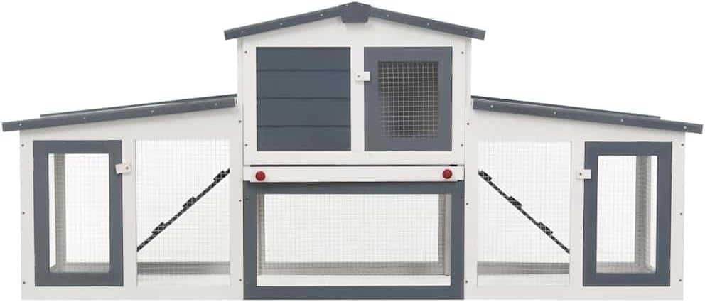 Large Outdoor Rabbit Hutch Wooden Enclosure Weatherproof Small Animal House