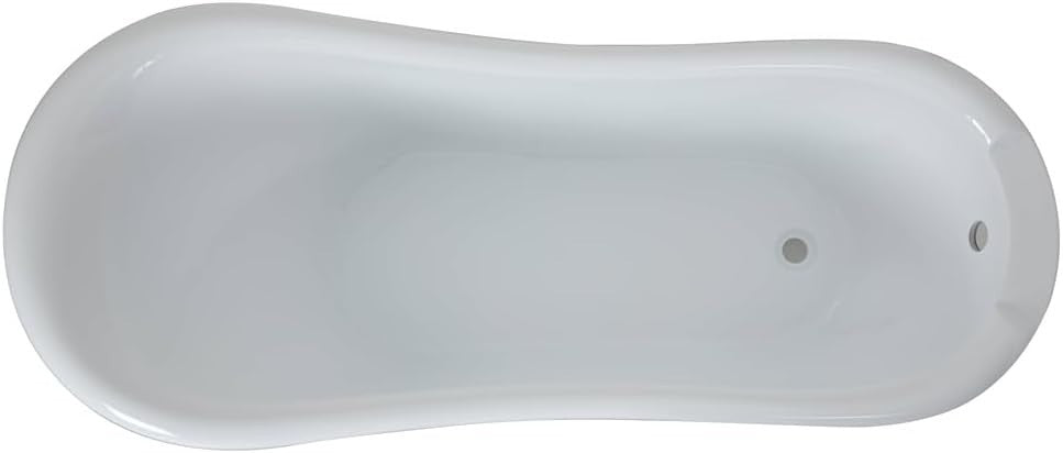 Stone Grey Freestanding Slipper Bath 1710x740mm Gold Claw Feet