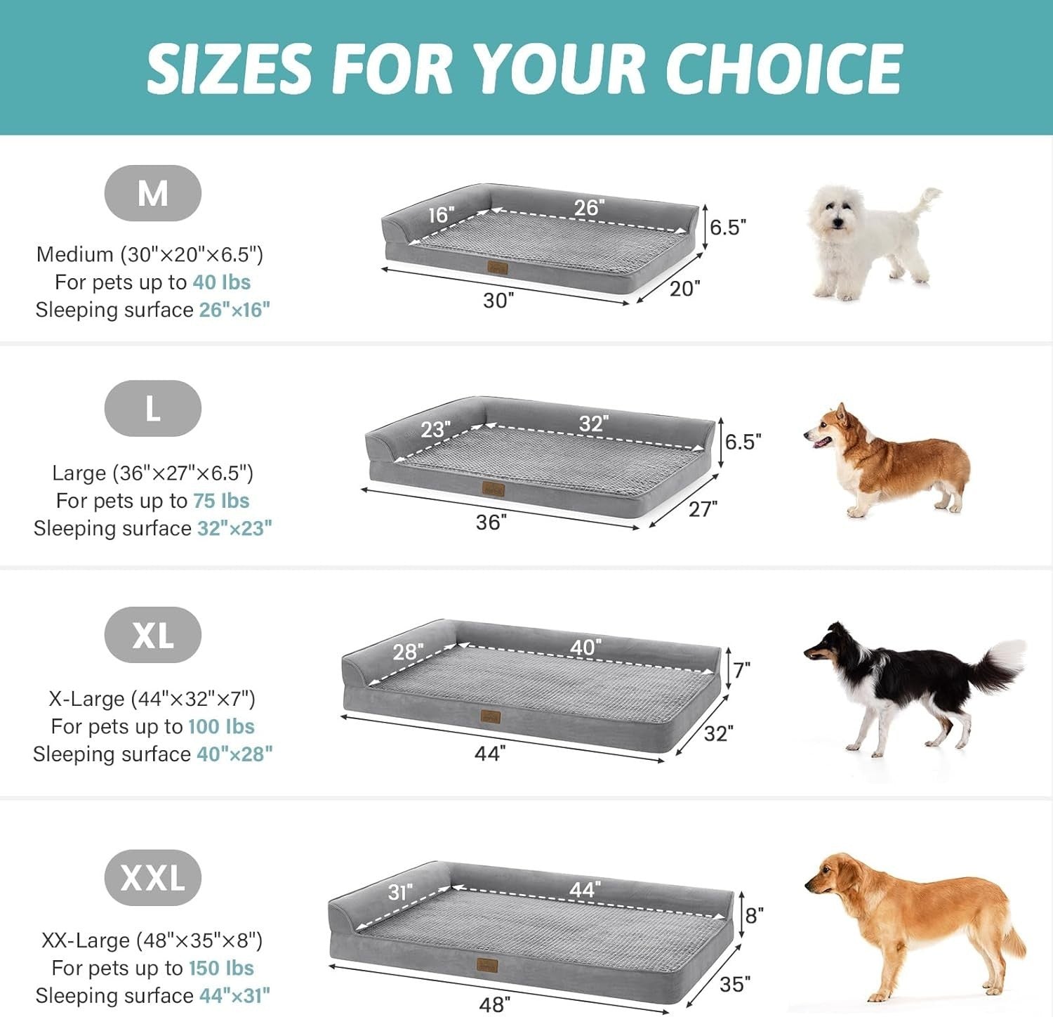 Orthopedic Small Dog Bed L Shape Sofa Washable Anti Slip