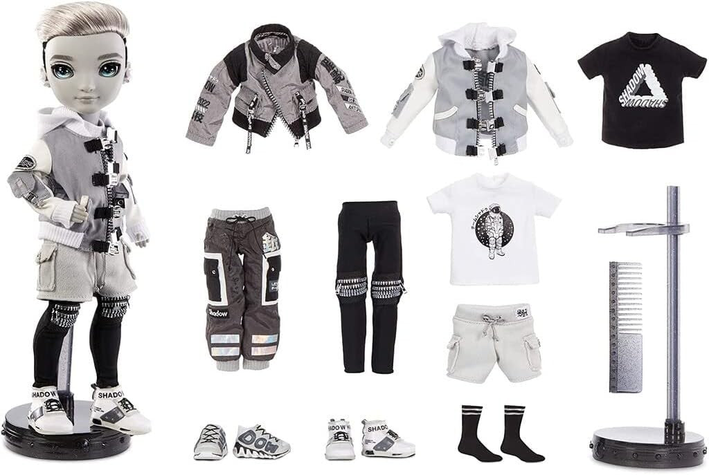 Greyscale Fashion Doll Two Outfits Streetwear Accessories Stand