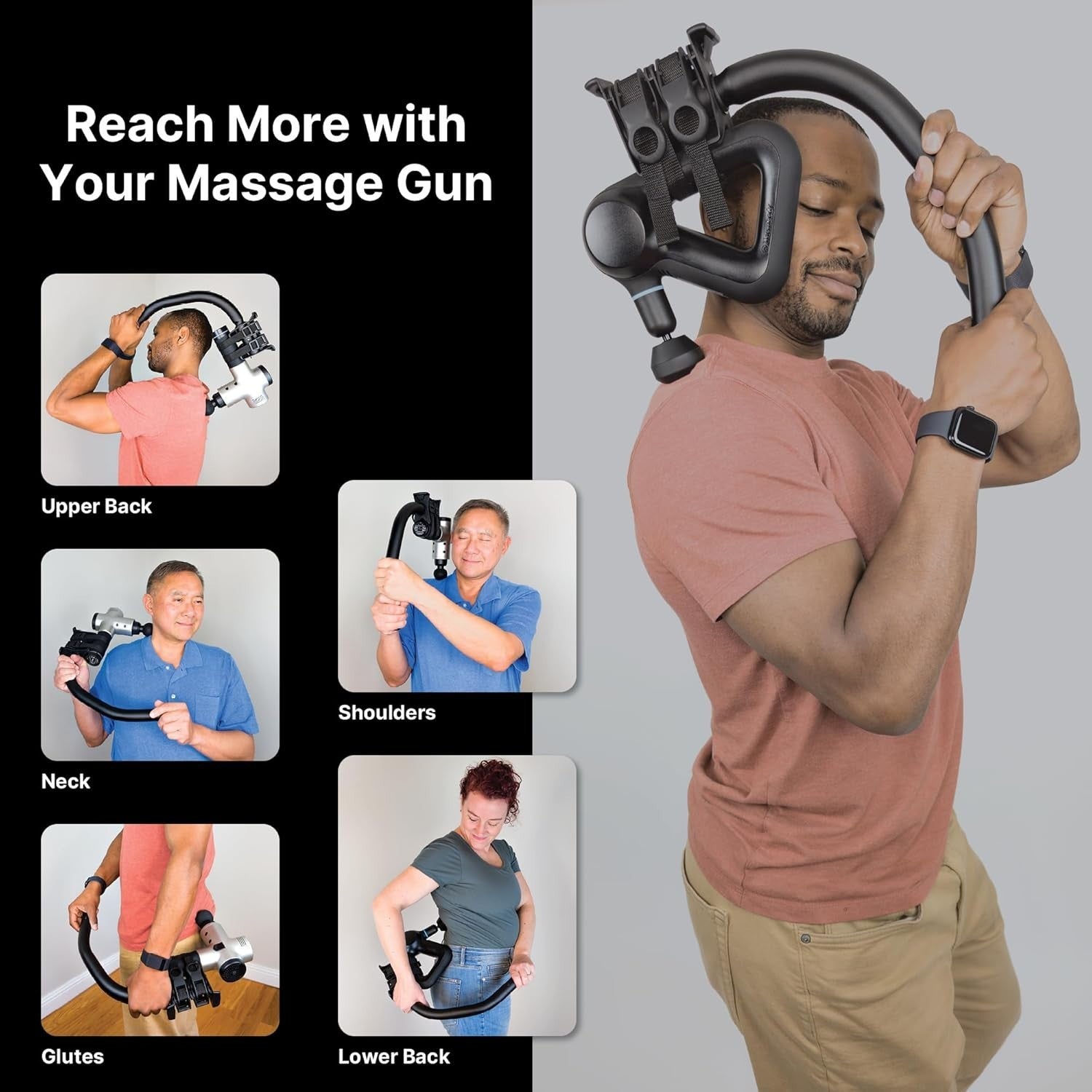 Massage Gun Back Extension Handle Holder Reach Tool Self Massage Aid