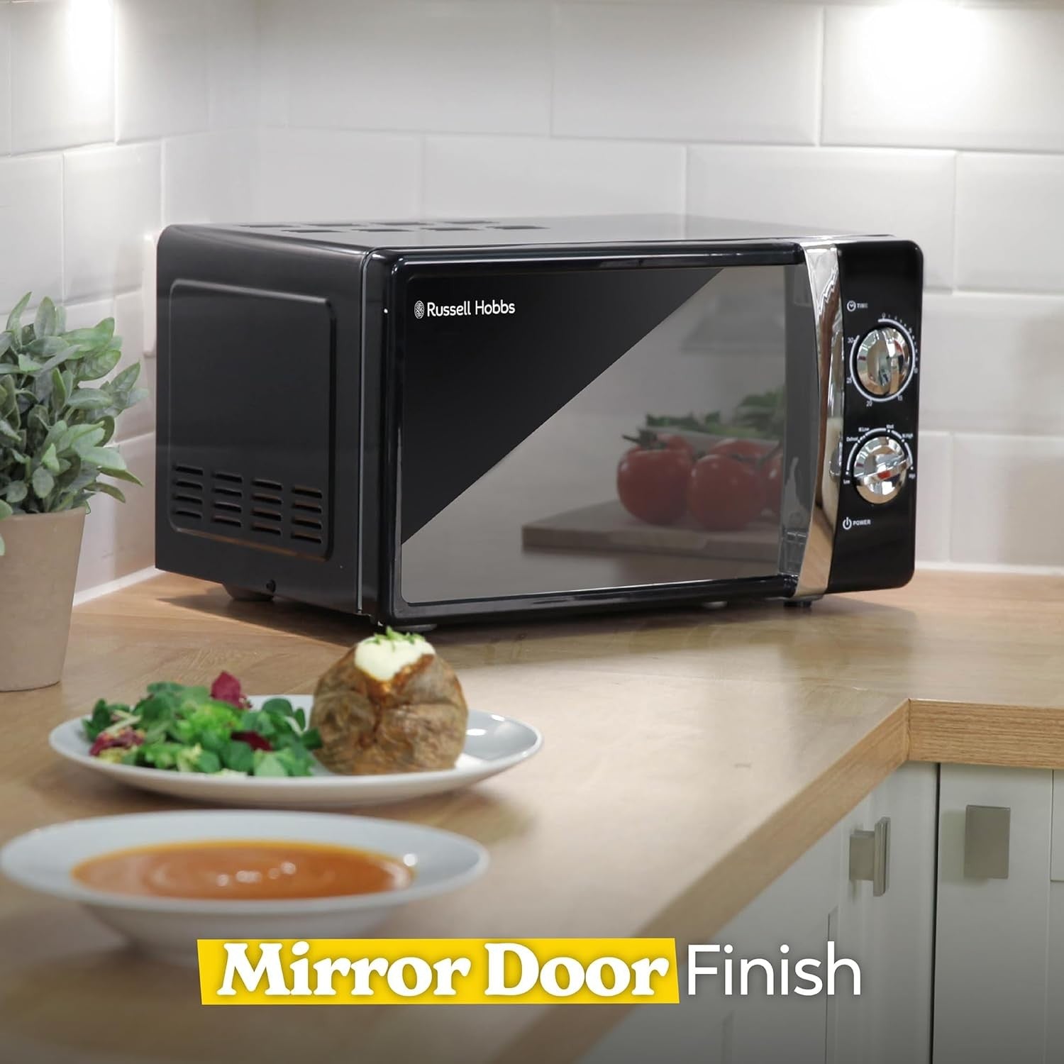 17L 700W Manual Microwave Black 5 Power Defrost
