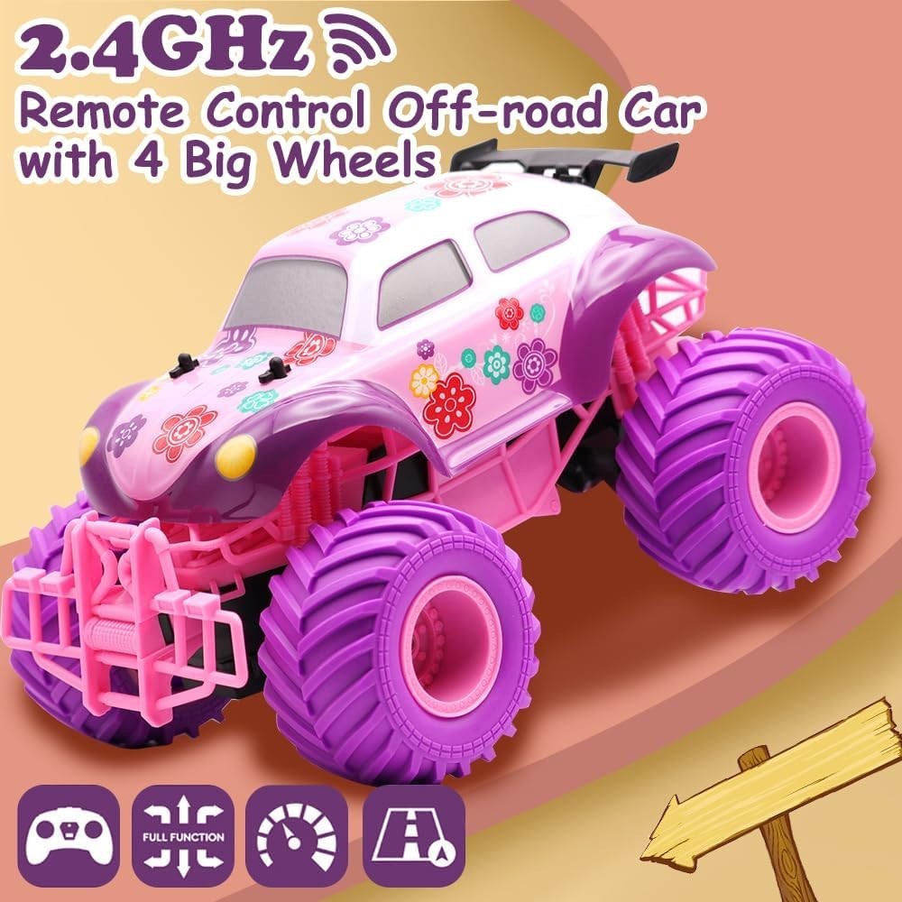 Pink RC Off-Road Jeep for Girls 4-14 – Rechargeable Climbing Toy Car, Gift