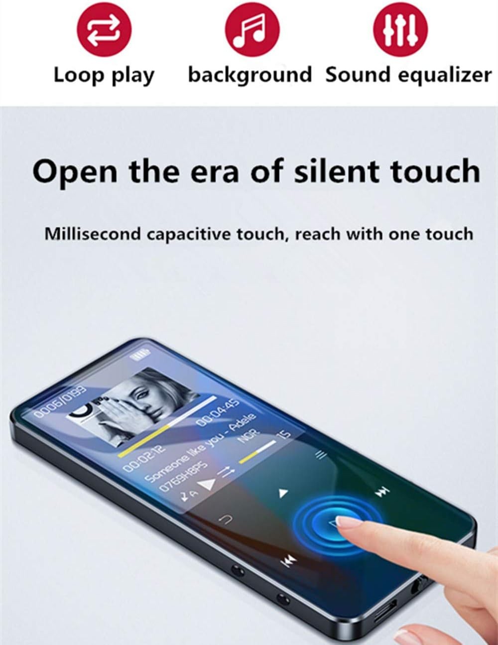 32GB Bluetooth 5.0 MP3 Player 1.8" Screen FM Radio Black