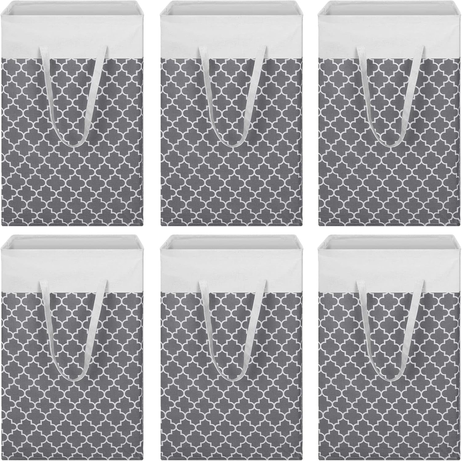 6pcs Foldable Laundry Hampers Waterproof Baskets with Handles for Bedroom Toy