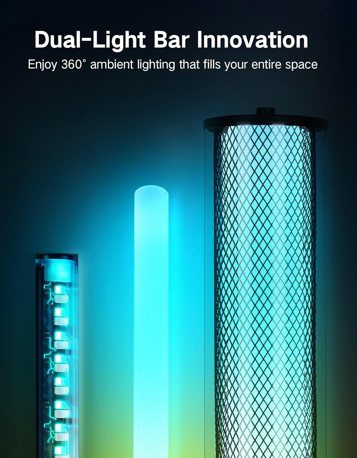RGB Corner Floor Lamp Smart LED Dimmable App Remote Music Sync